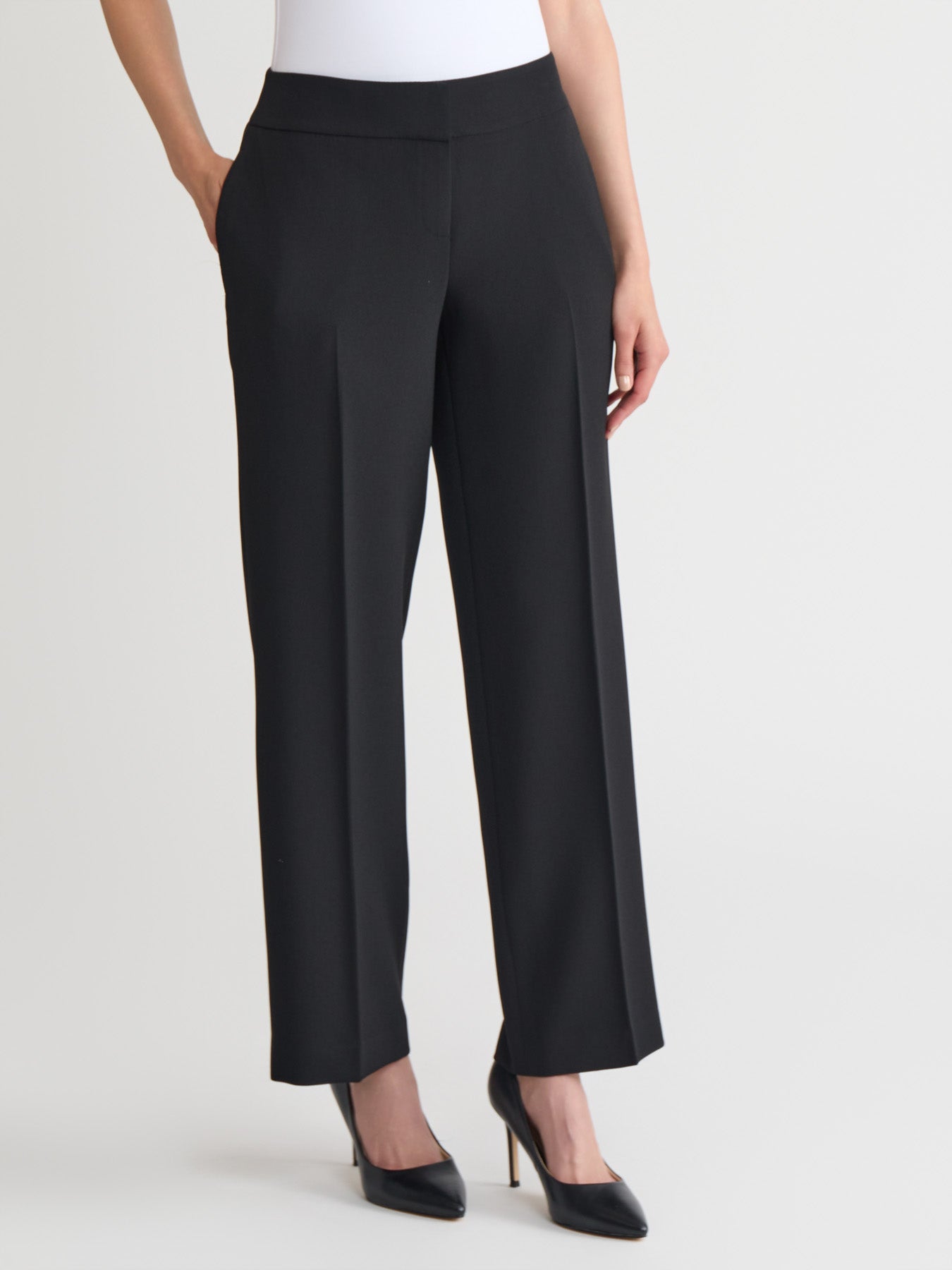 Kasper Petite Wide Leg Trouser Iconic Stretch Crepe