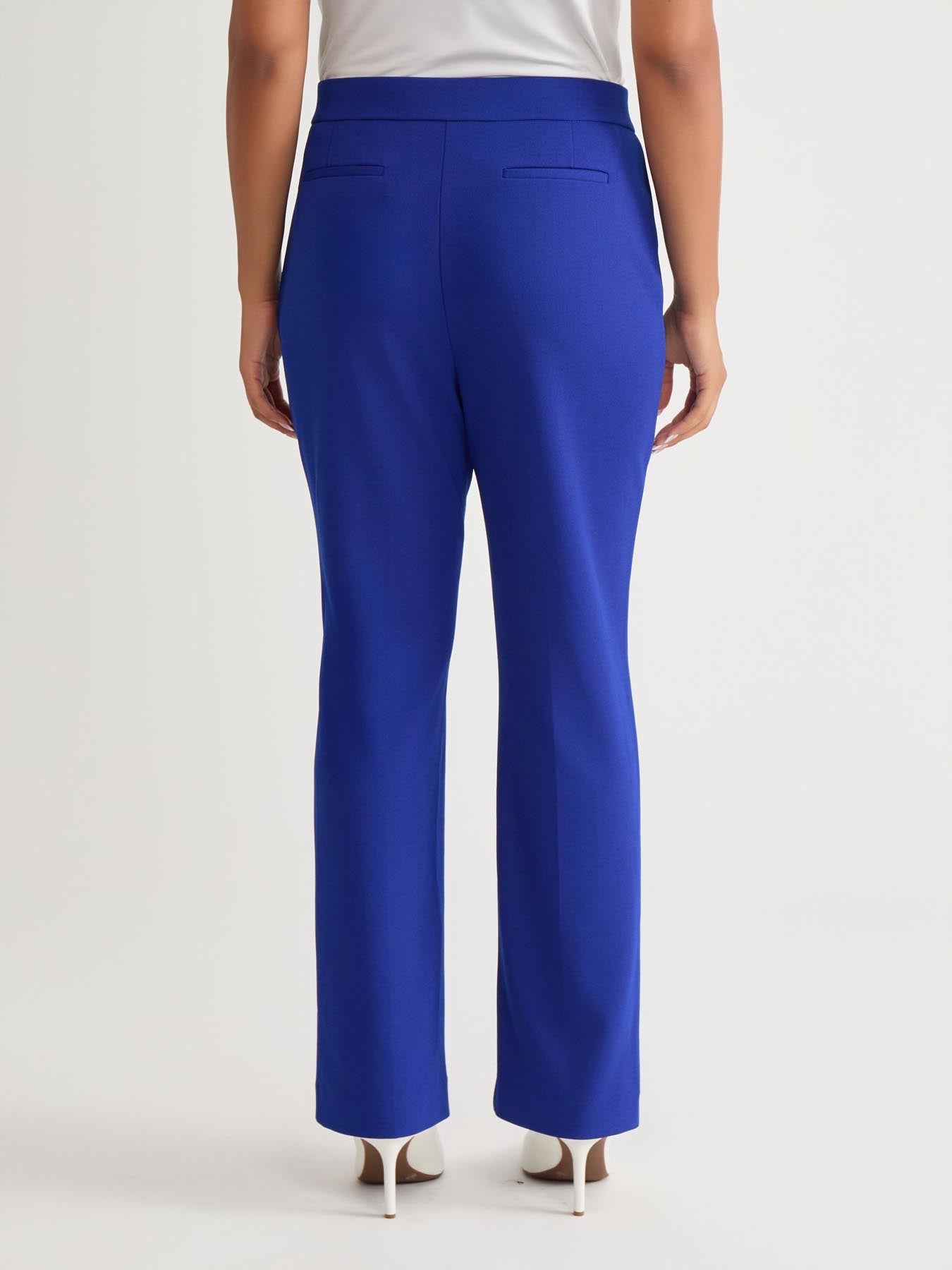 Kasper Plus High Rise Pull-On Rivet Waistband Trouser Royal Signature