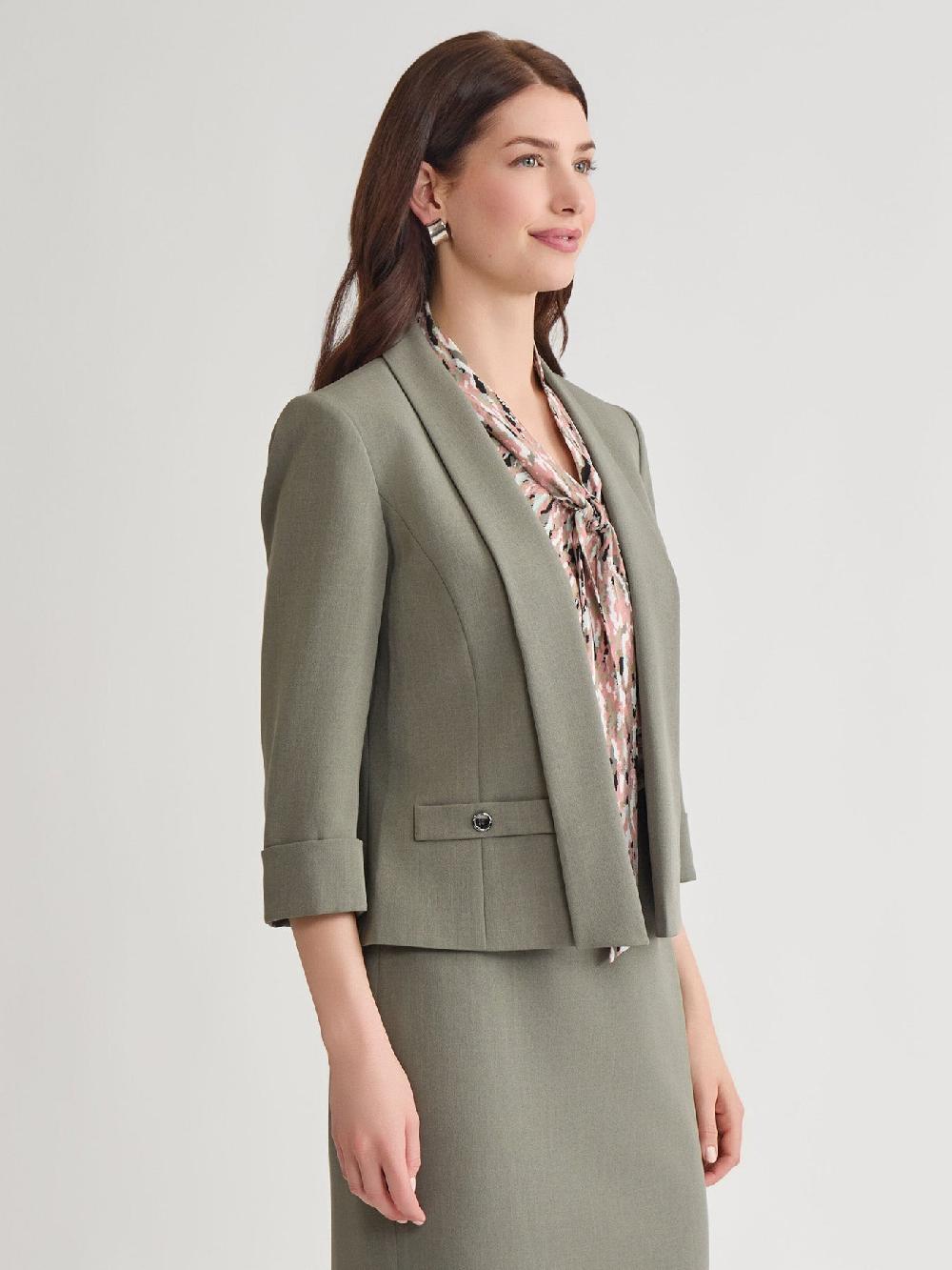 Kasper Plus Shawl Collar Jacket Iconic Stretch Crepe