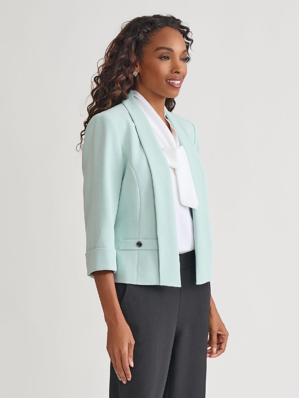 Kasper Plus Shawl Collar Jacket Iconic Stretch Crepe