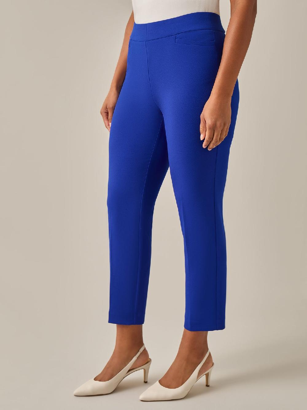 Kasper Pull-On Straight Leg Ankle Pants Royal Signature