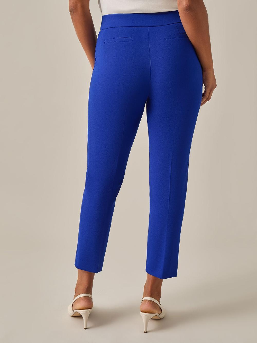 Kasper Pull-On Straight Leg Ankle Pants Royal Signature