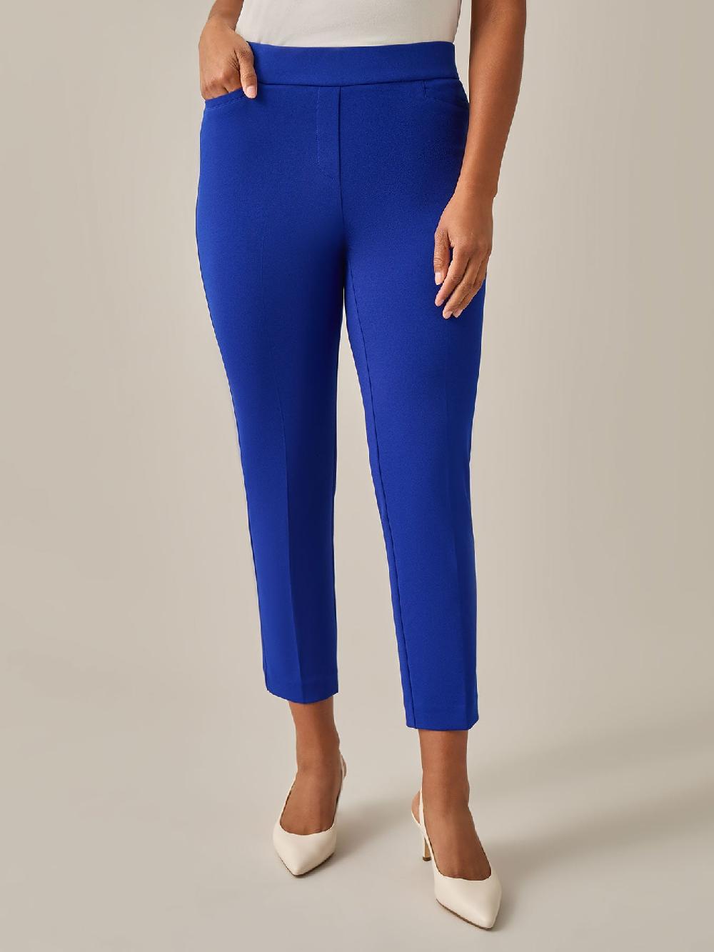 kasper Pull-On Straight Leg Ankle Pants Royal Signature