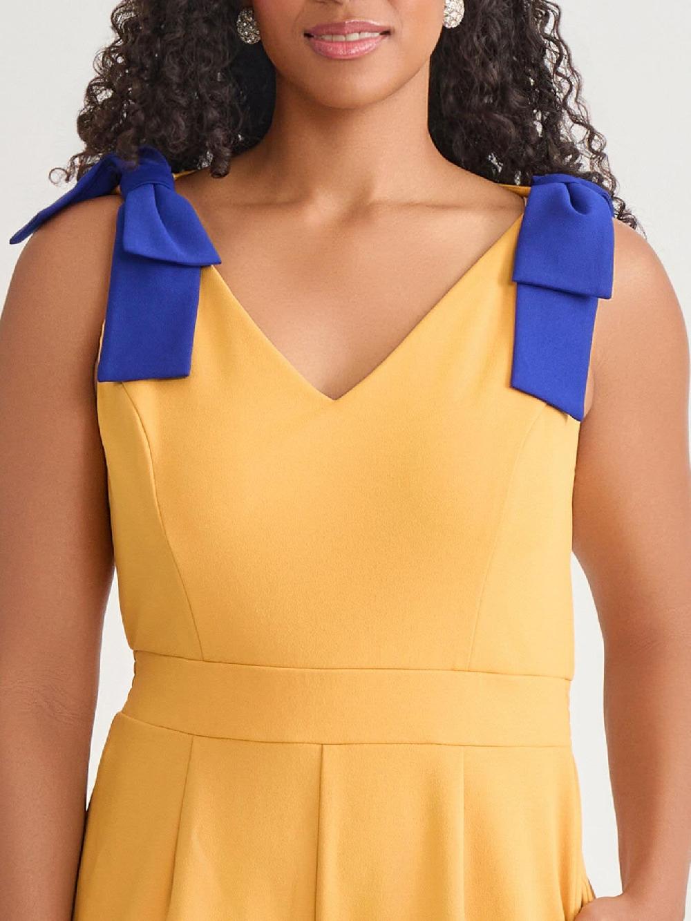 Kasper Tie Strap Jumpsuit Gold Signature/Royal Signature