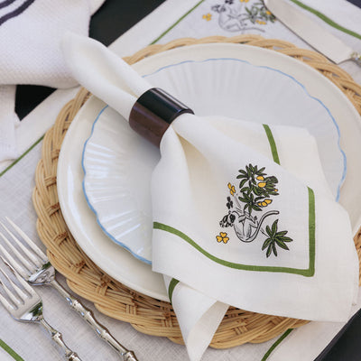 Kassatex Art-chives Monkey And Mango Tree Napkin Set Of 4