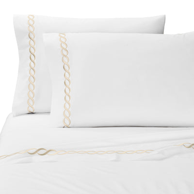 Kassatex Catena Embroidered Percale Pillowcase Set Of 2