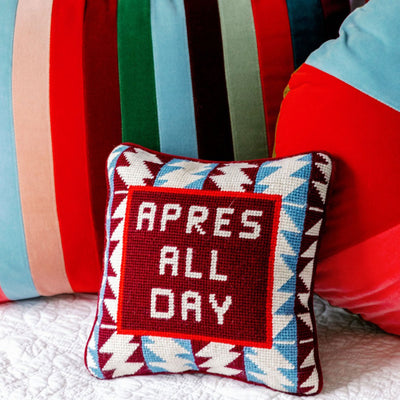 kassatex Furbish Studio Apres Ski Needlepoint Pillow