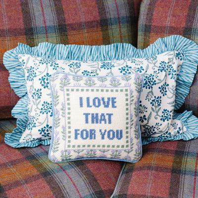 Kassatex Furbish Studio Love That For You Needlepoint Pillow