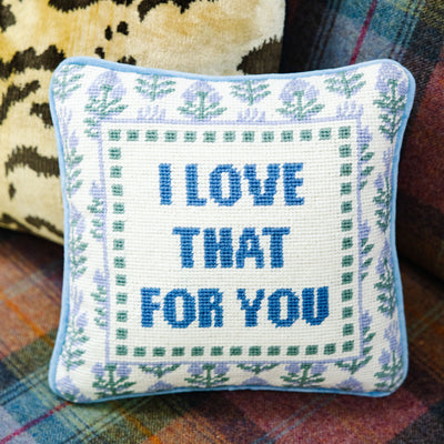 kassatex Furbish Studio Love That For You Needlepoint Pillow