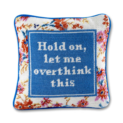 Kassatex Furbish Studio Overthink Needlepoint Pillow