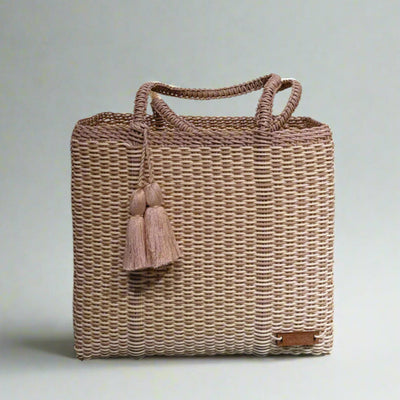 Kassatex Ixoq Cesta Recycled Plastic Basketweave Tote