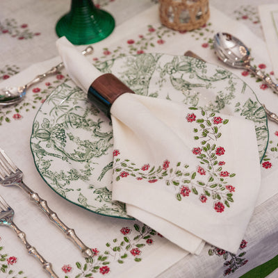 Kassatex Art-chives Rose Bush Napkin Set Of 4