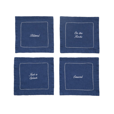Kassatex Cheeky Cocktail Napkin Set Of 4