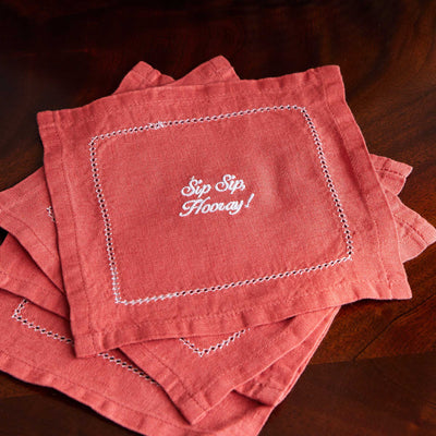 Kassatex Cheeky Cocktail Napkin Set Of 4