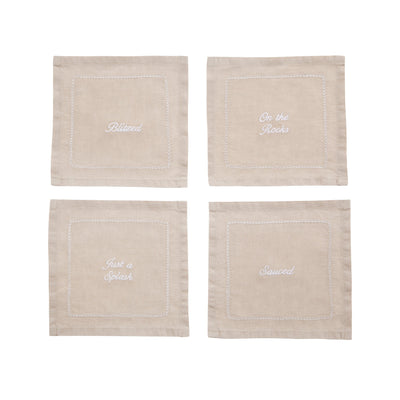 kassatex Cheeky Cocktail Napkin Set of 4