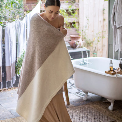 Kassatex Color Block Alpaca Throw