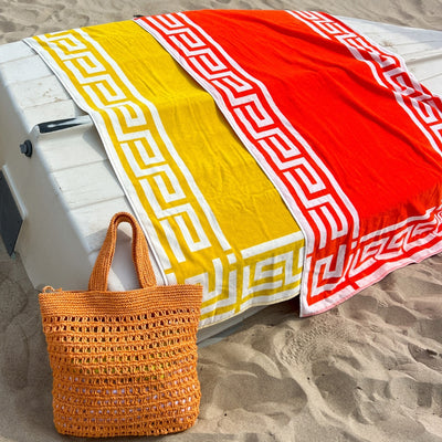 Kassatex Greek Key Reversible Beach Towels
