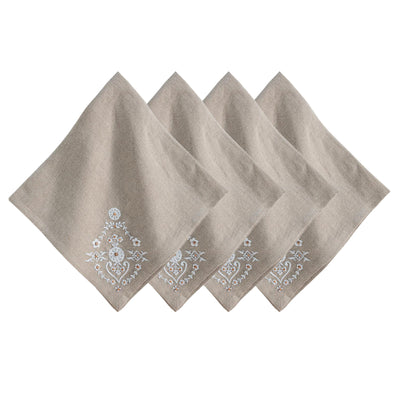 kassatex Juliska Heidi Embroidered Napkin Set of 4