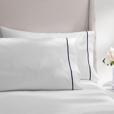 kassatex Ricamo Embroidered Sateen Pillowcase Set of 2