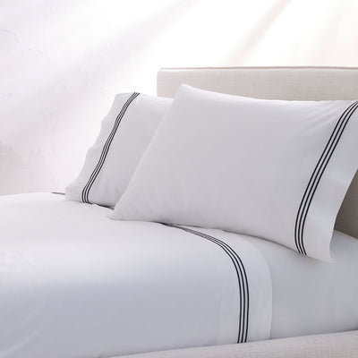 kassatex Strada Embroidered Percale Pillowcase Set of 2