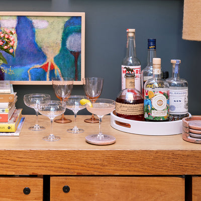 Kassatex The Vintage List Cocktail Glasses - Lens Design Set Of 4