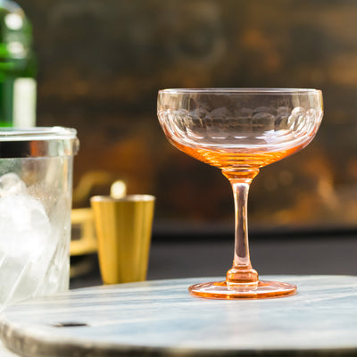 Kassatex The Vintage List Cocktail Glasses - Lens Design Set Of 4