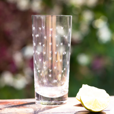 Kassatex The Vintage List Highball Glasses - Stars Design Set Of 4