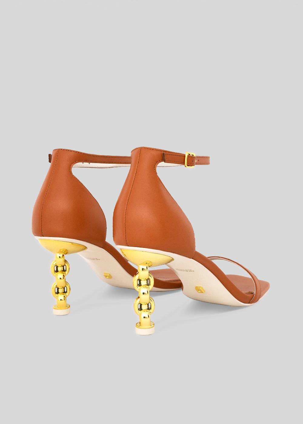 Kat Maconie Adela Sandals SS23 MID CHILETTO SANDALS Caramel