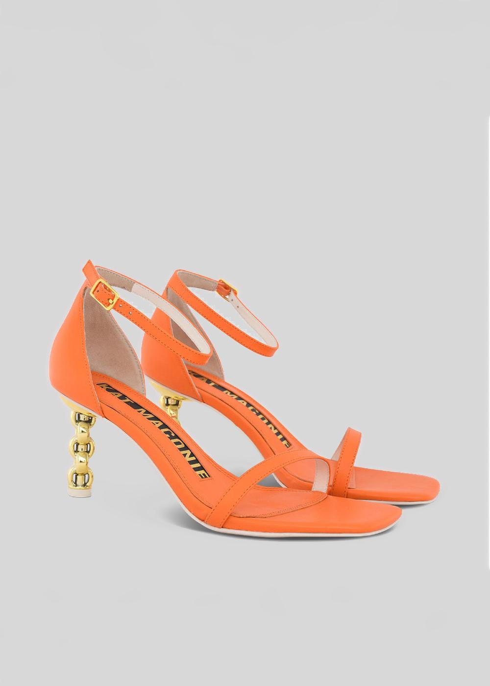 Kat Maconie Adela Sandals SS23 MID CHILETTO SANDALS Spritz Orange