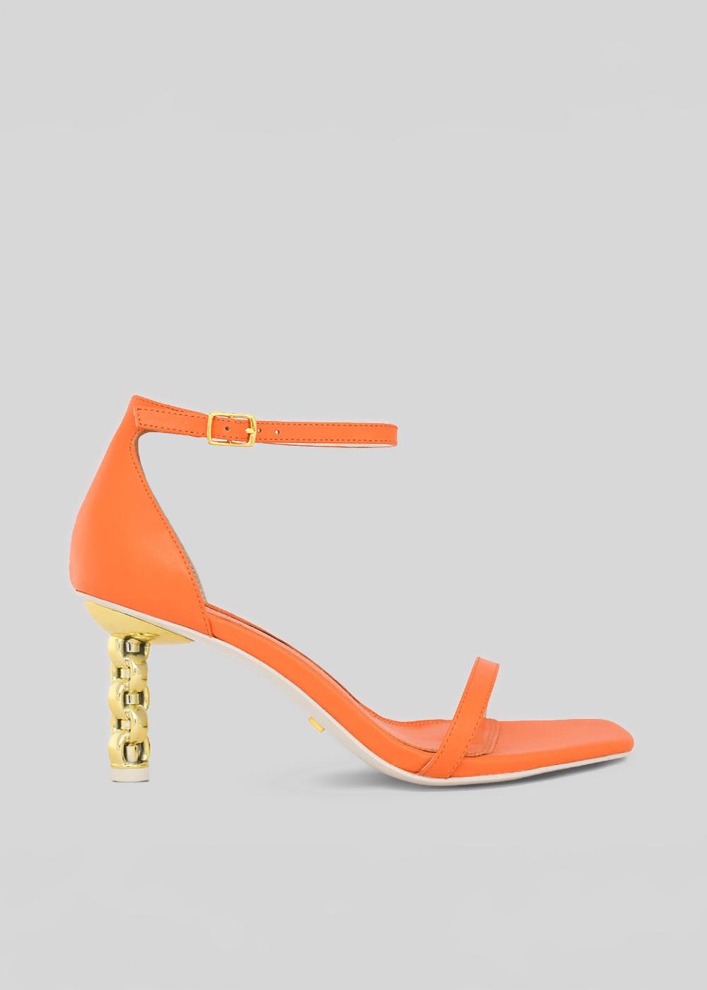 kat maconie Adela Sandals SS23 MID CHILETTO SANDALS Spritz Orange