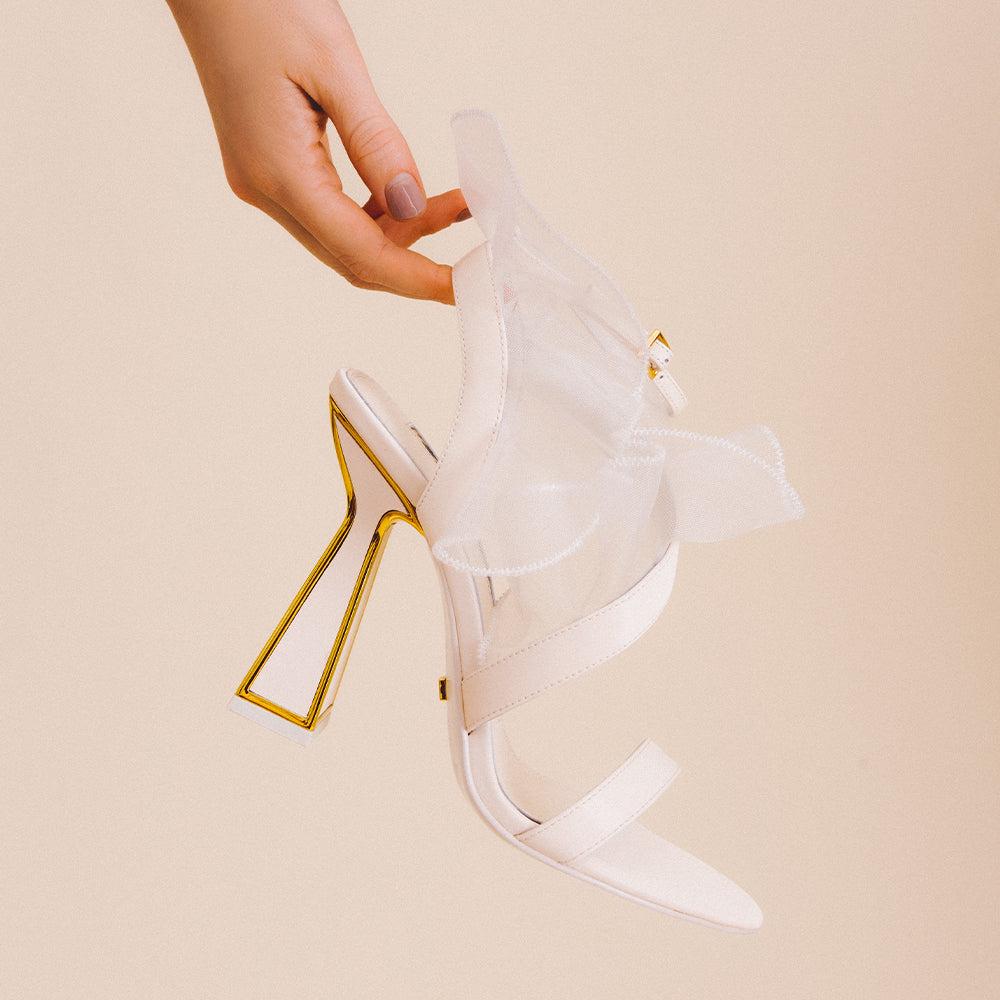 Kat Maconie Amba Sandals SS23 HOURGLASS HEEL SANDALS Coconut Cream