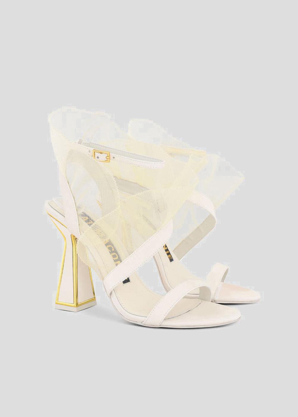 Kat Maconie Amba Sandals SS23 HOURGLASS HEEL SANDALS Coconut Cream