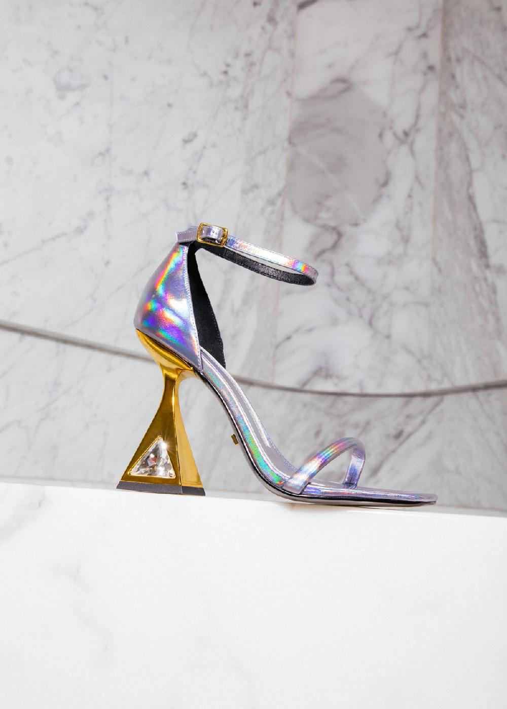 Kat Maconie Amie Sandals AW23 MARTINI HEEL Iridecent Rock