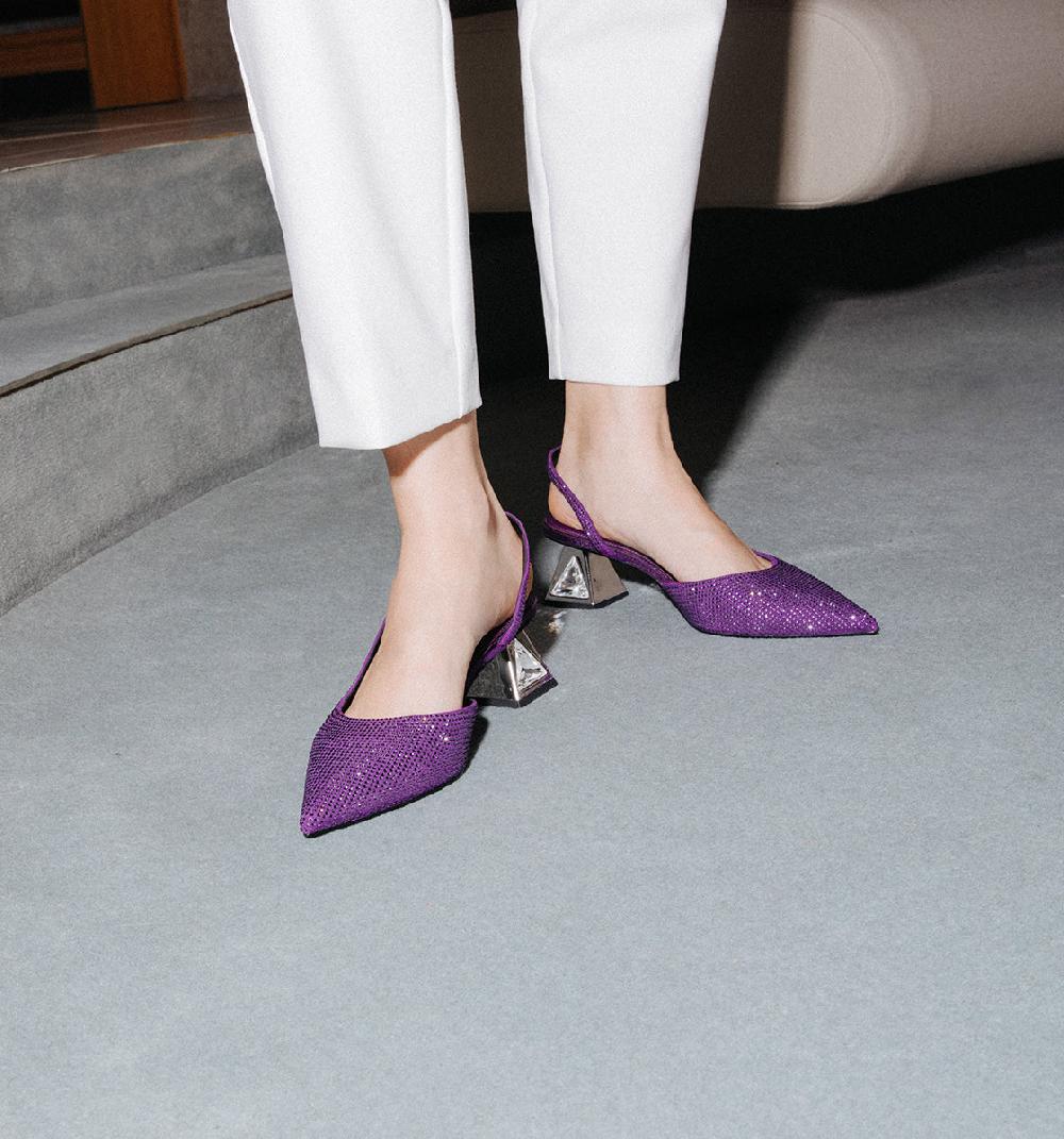 Kat Maconie Anani Pumps AW23 MARTINI HEEL Blackcurrant