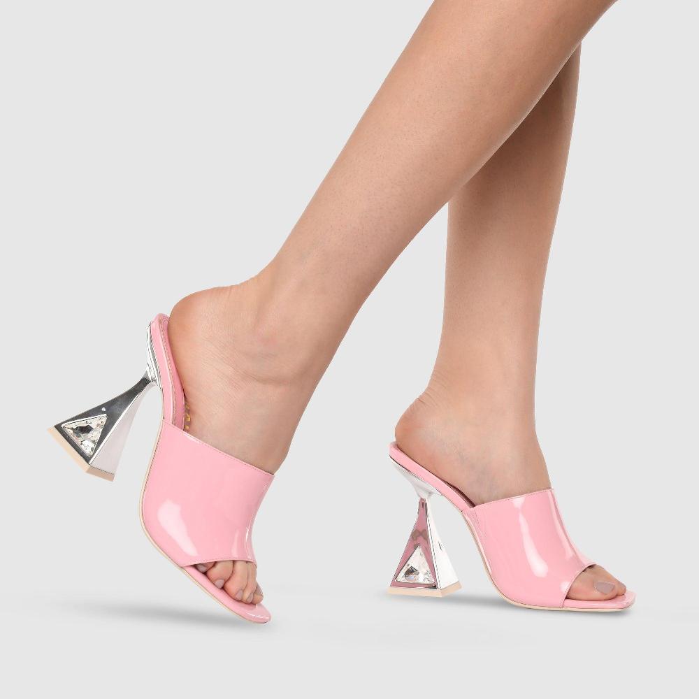 Kat Maconie Aria Mules AW23 MARTINI HEEL Cheeky Pink