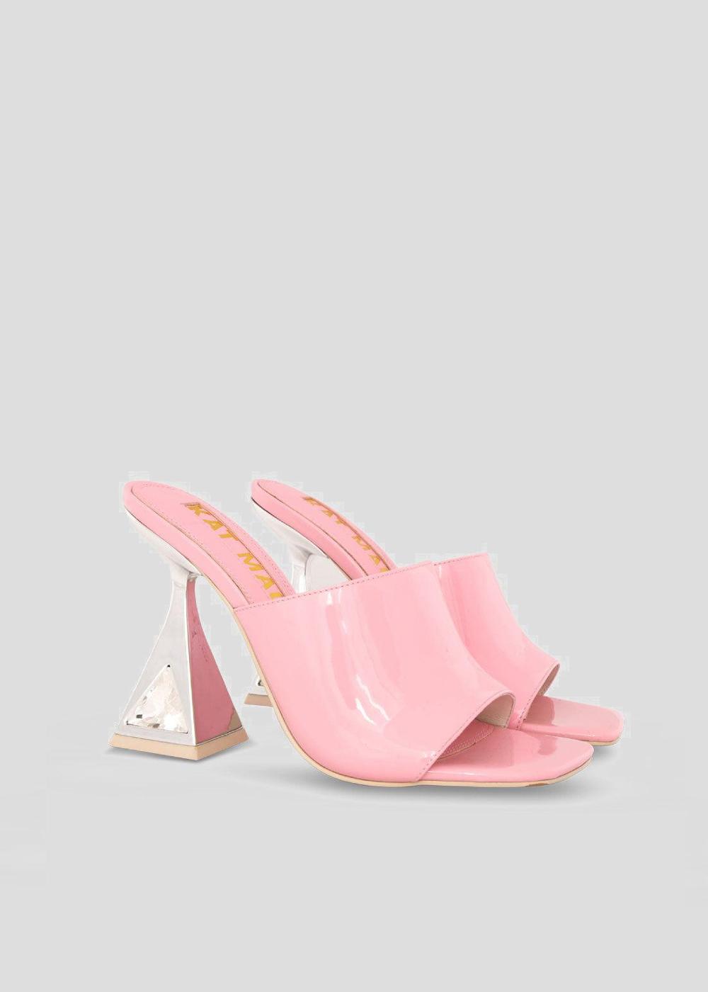 Kat Maconie Aria Mules AW23 MARTINI HEEL Cheeky Pink