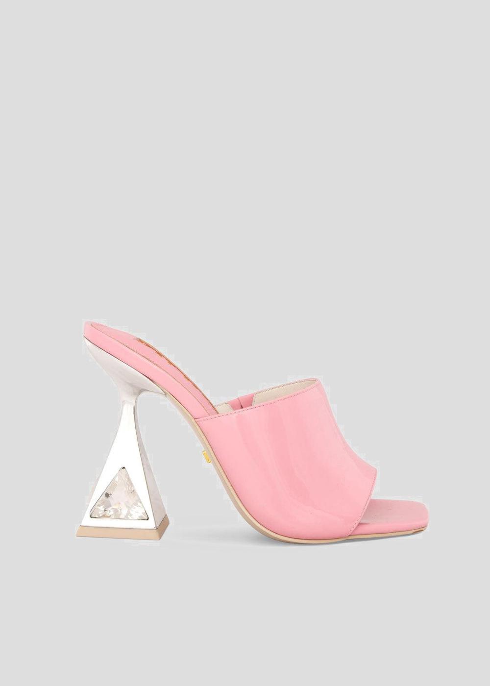 kat maconie Aria Mules AW23 MARTINI HEEL Cheeky Pink