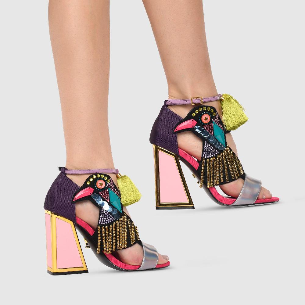 Kat Maconie Aya Sandals AW23 KICKER HEEL SANDALS Blackcurrant/Iridescent Rock