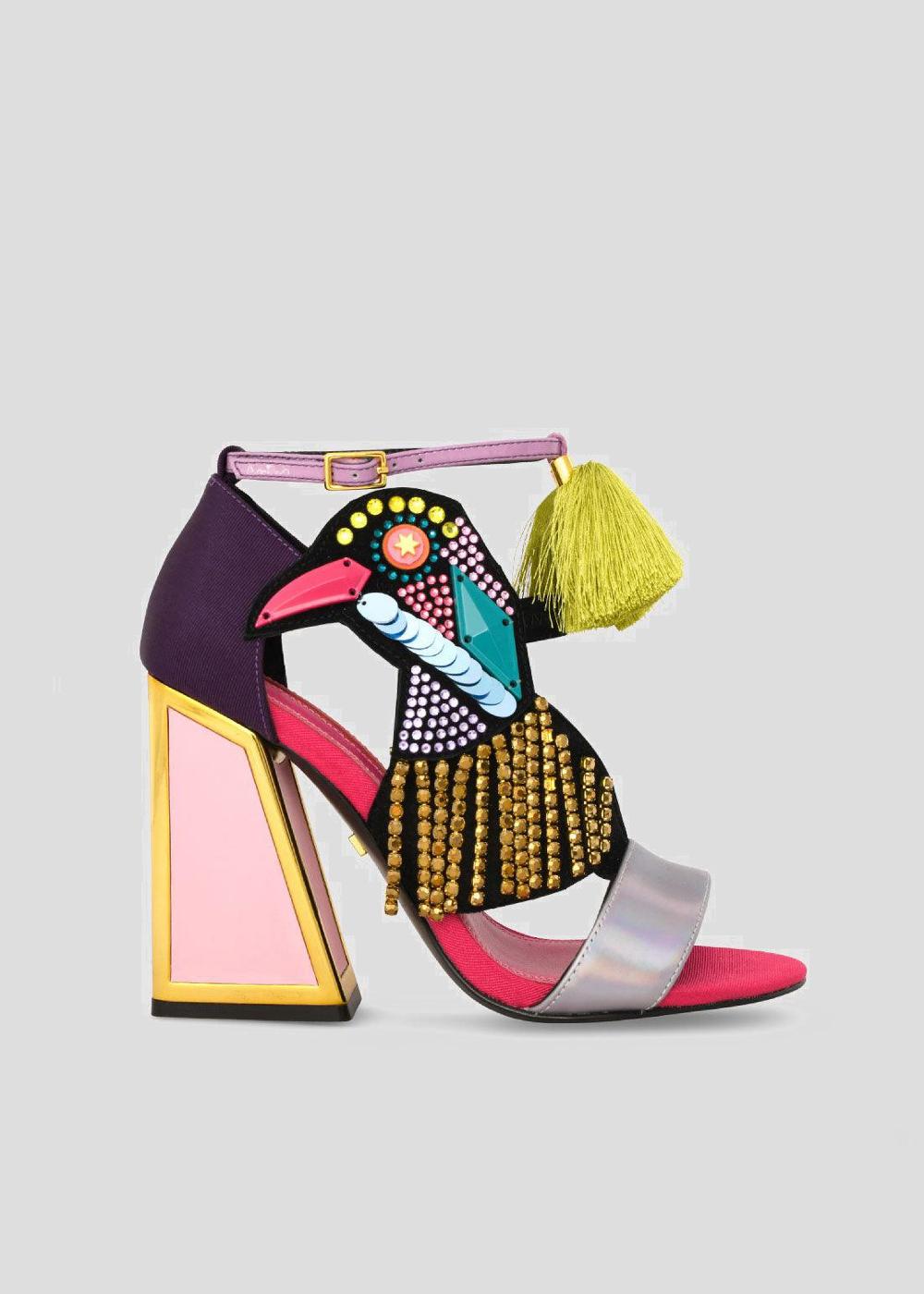 kat maconie Aya Sandals AW23 KICKER HEEL SANDALS Blackcurrant/Iridescent Rock