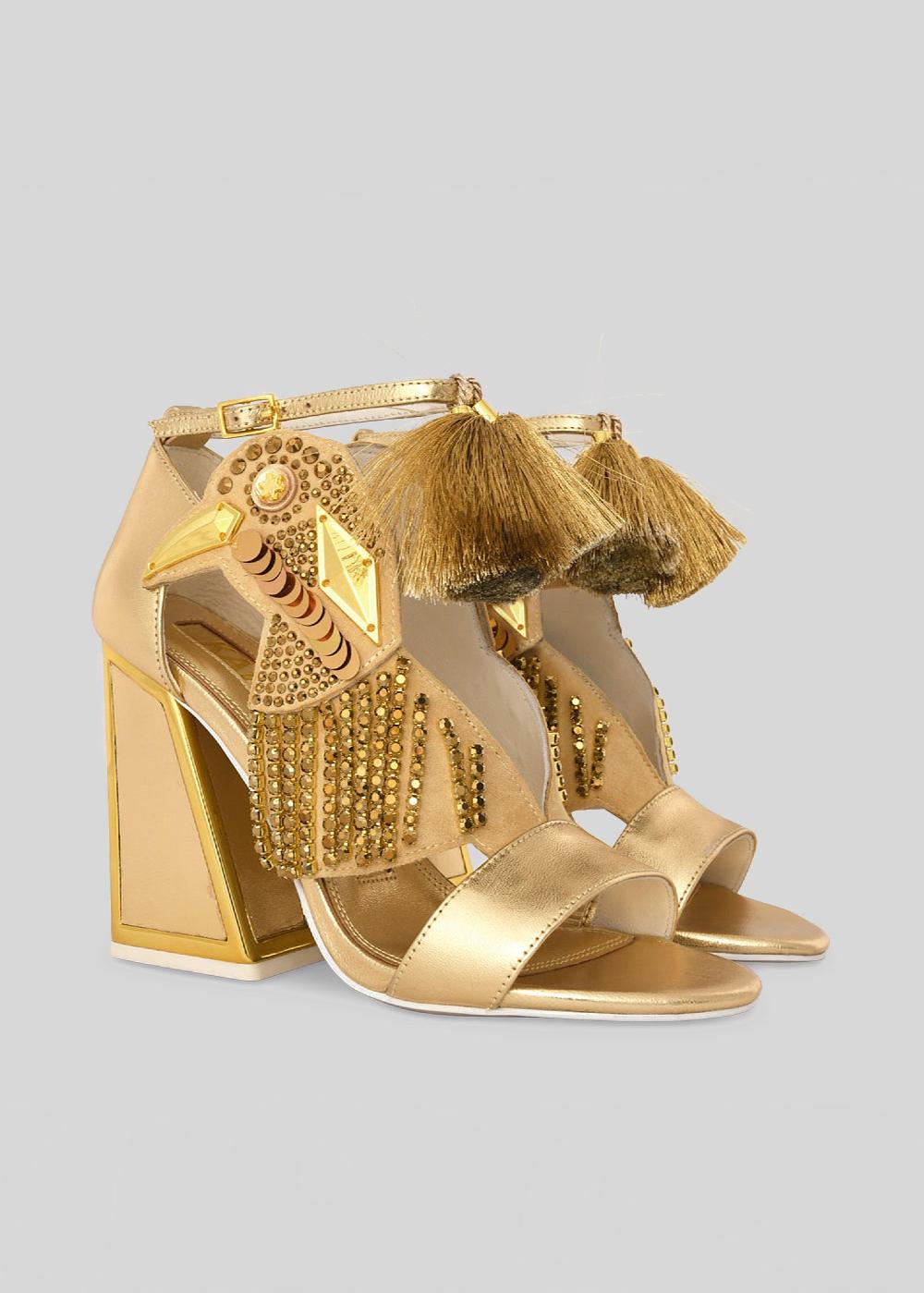 Kat Maconie Aya Sandals AW23 KICKER HEEL SANDALS Gold