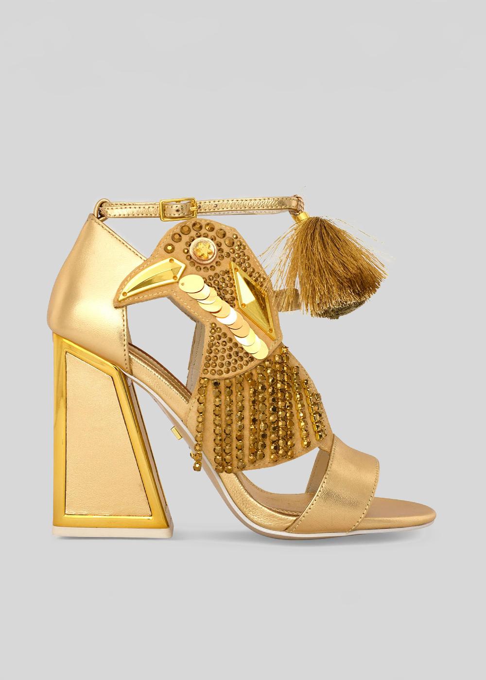 kat maconie Aya Sandals AW23 KICKER HEEL SANDALS Gold