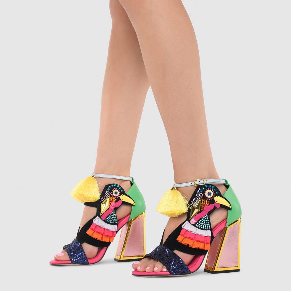Kat Maconie Aya Sandals RS24 KICKER HEEL SANDAL Ballet Pink/Absinthe