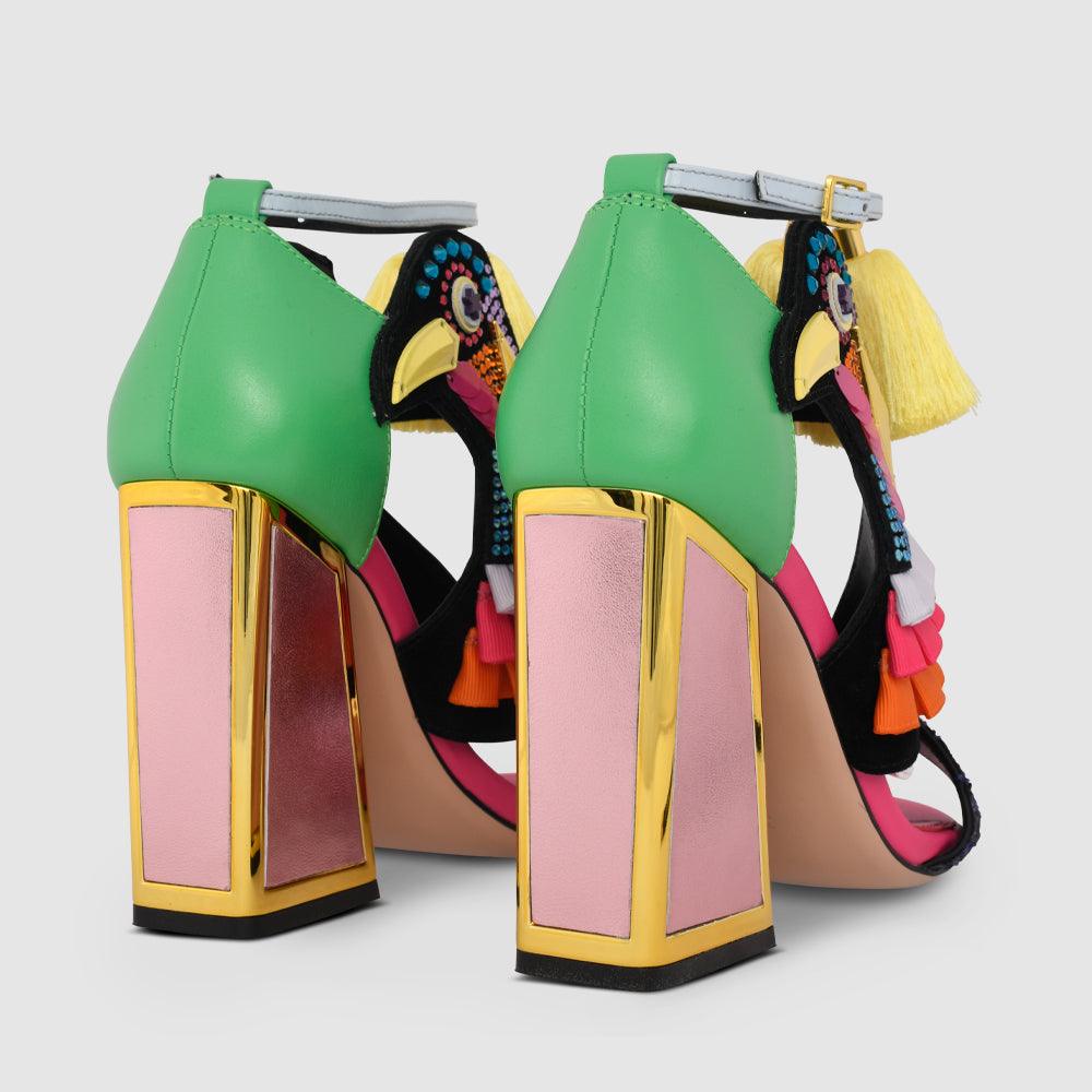 Kat Maconie Aya Sandals RS24 KICKER HEEL SANDAL Ballet Pink/Absinthe