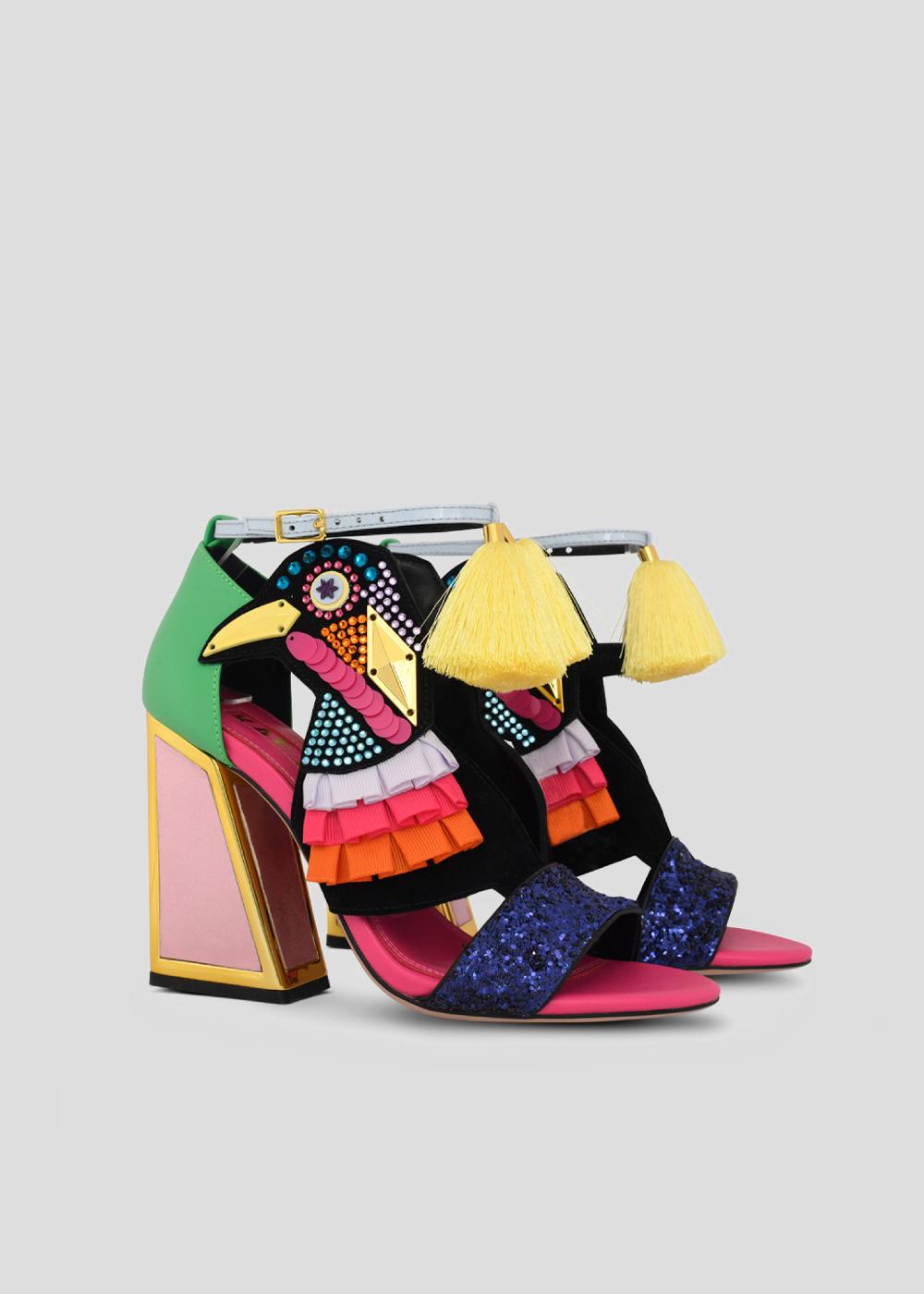 Kat Maconie Aya Sandals RS24 KICKER HEEL SANDAL Ballet Pink/Absinthe