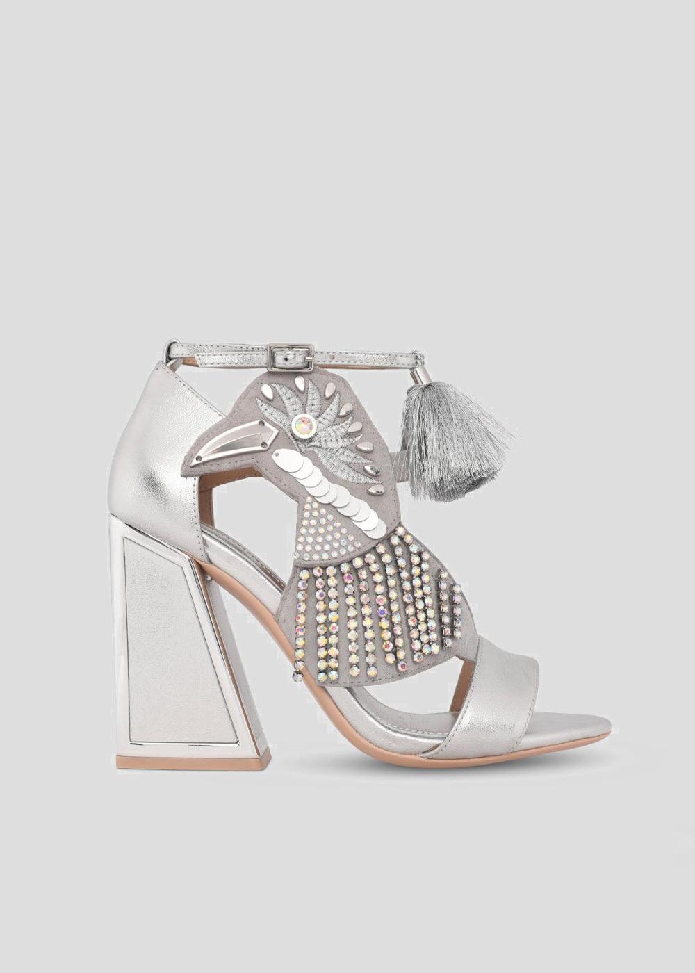 kat maconie Aya Sandals RS24 KICKER HEEL SANDAL Silver