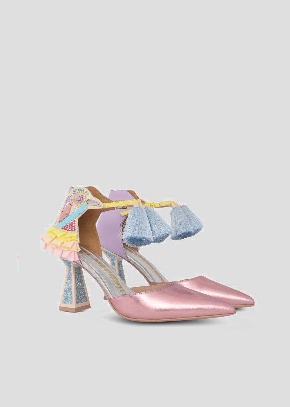 Kat Maconie Ayana Pumps RS24 MID HOURGLASS HEEL Frosted Blue/Citrine
