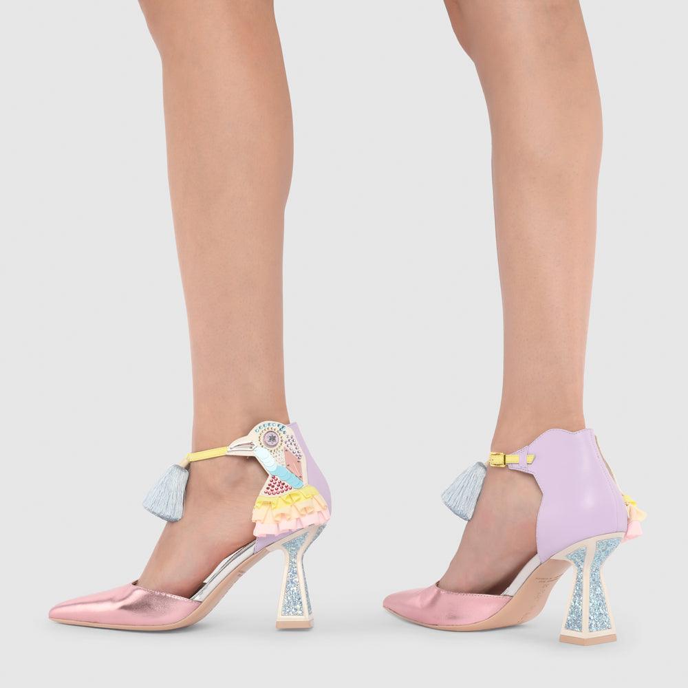 Kat Maconie Ayana Pumps RS24 MID HOURGLASS HEEL Frosted Blue/Citrine