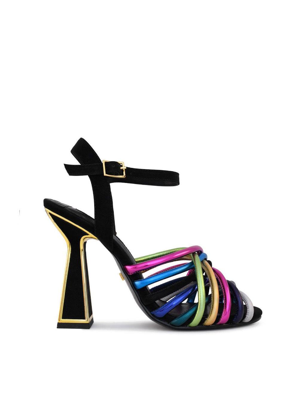 kat maconie Beau Sandals AW20 HOURGLASS HEEL Black/Multi