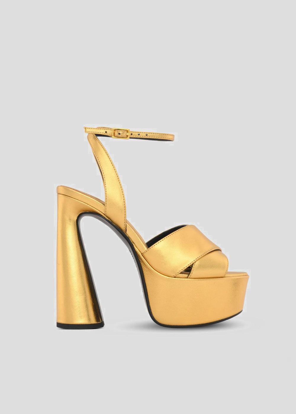 kat maconie Cady Sandals AW23 PLATFORM SANDALS Gold