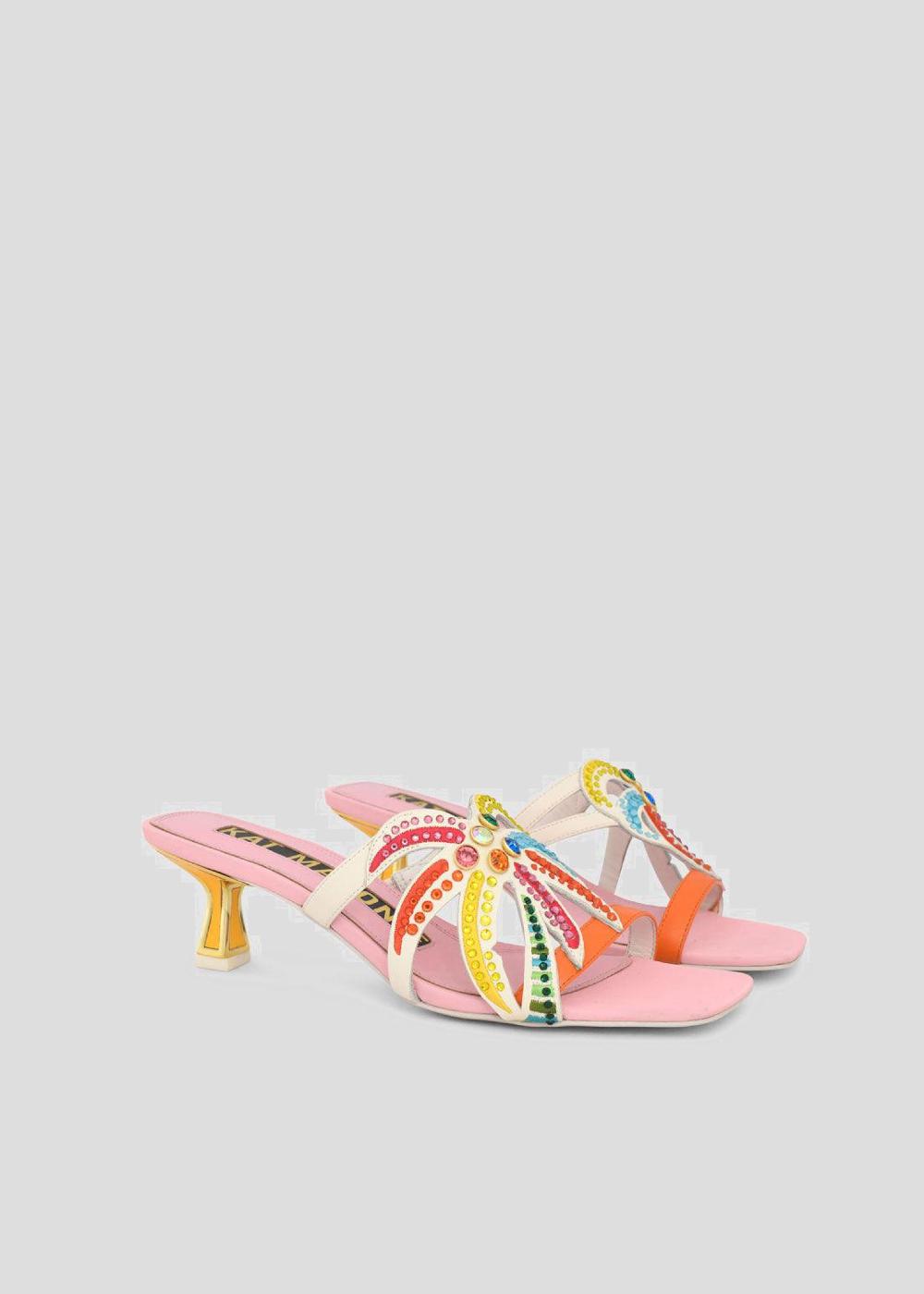 Kat Maconie Cari Sandals SS23 KITTEN HEEL Multibrights